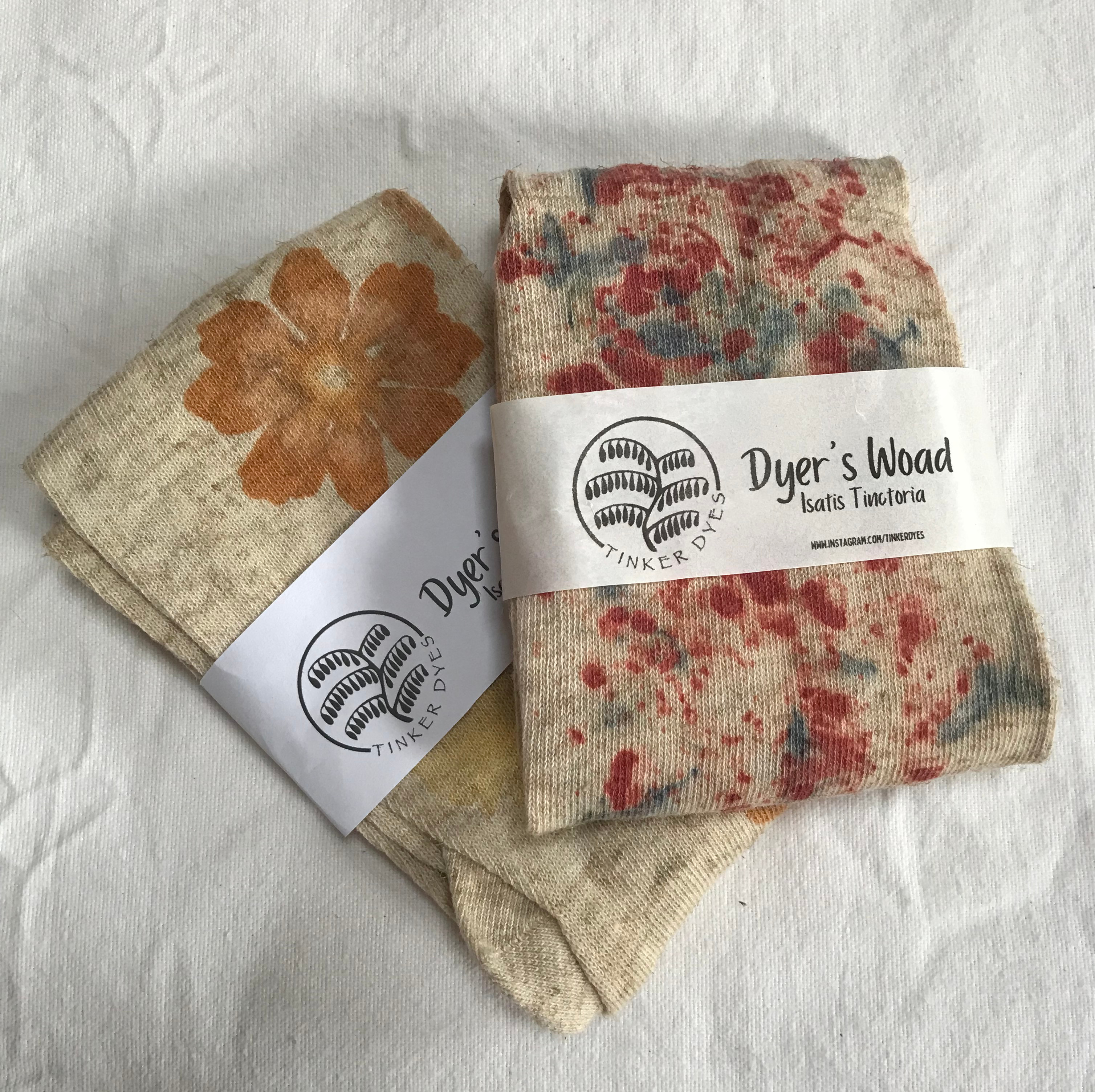 naturally dyed socks clothing natural dye materials cornwall woad seed